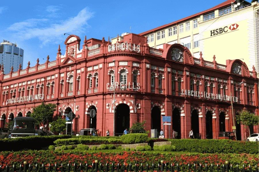 Fort district colonial architecture and skyline Colombo