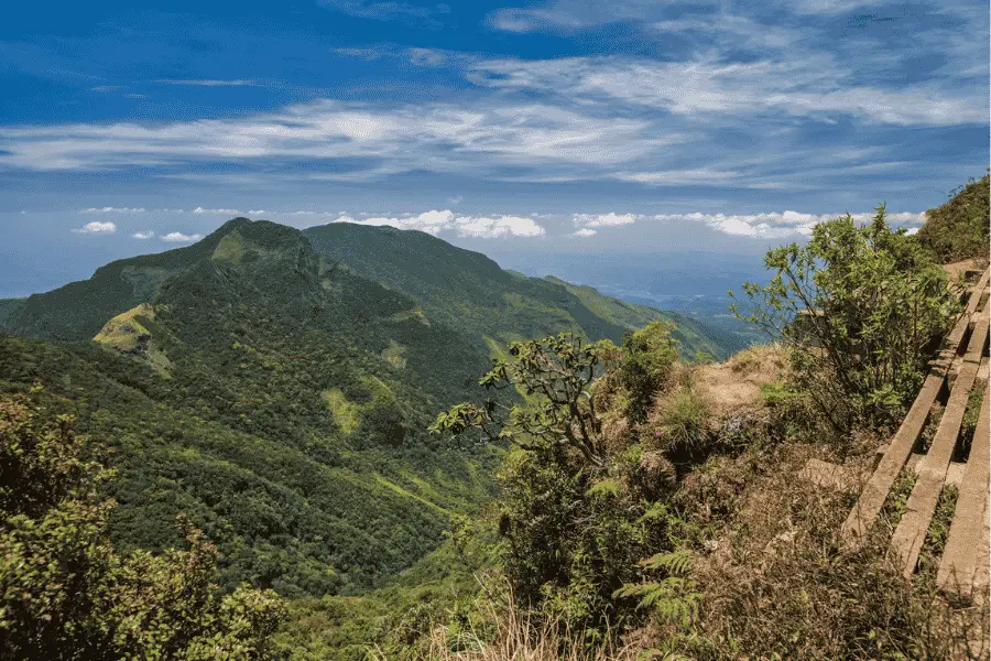 World's End viewpoint at Horton Plains National Park — Sri Lanka's most dramatic mountain escarpment dropping 900 metres