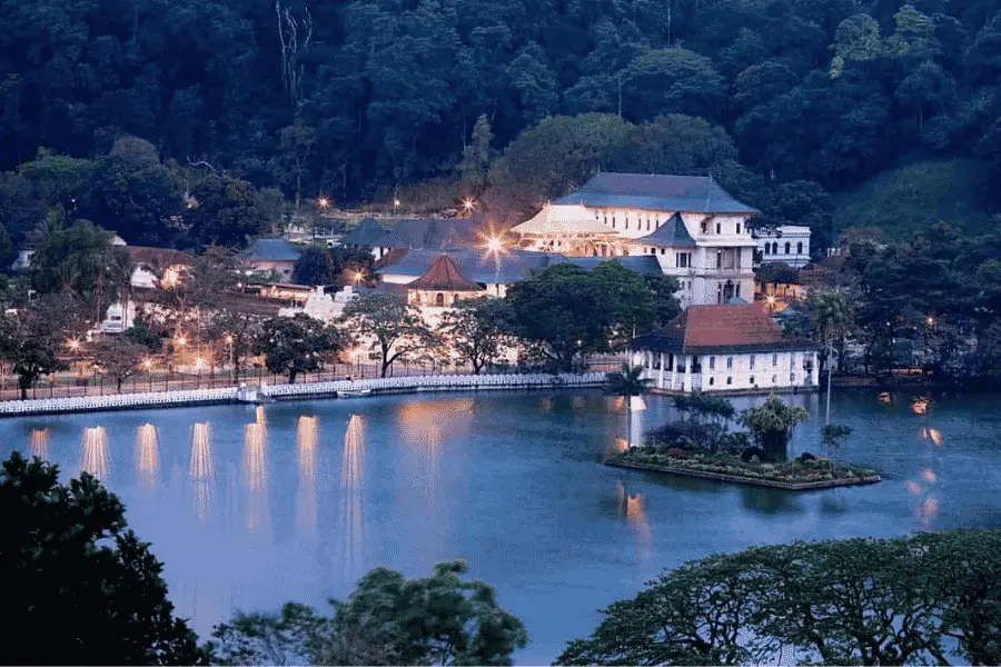 Kandy Sri Lanka — the sacred lake and forest-covered hills surrounding Sri Lanka's cultural capital