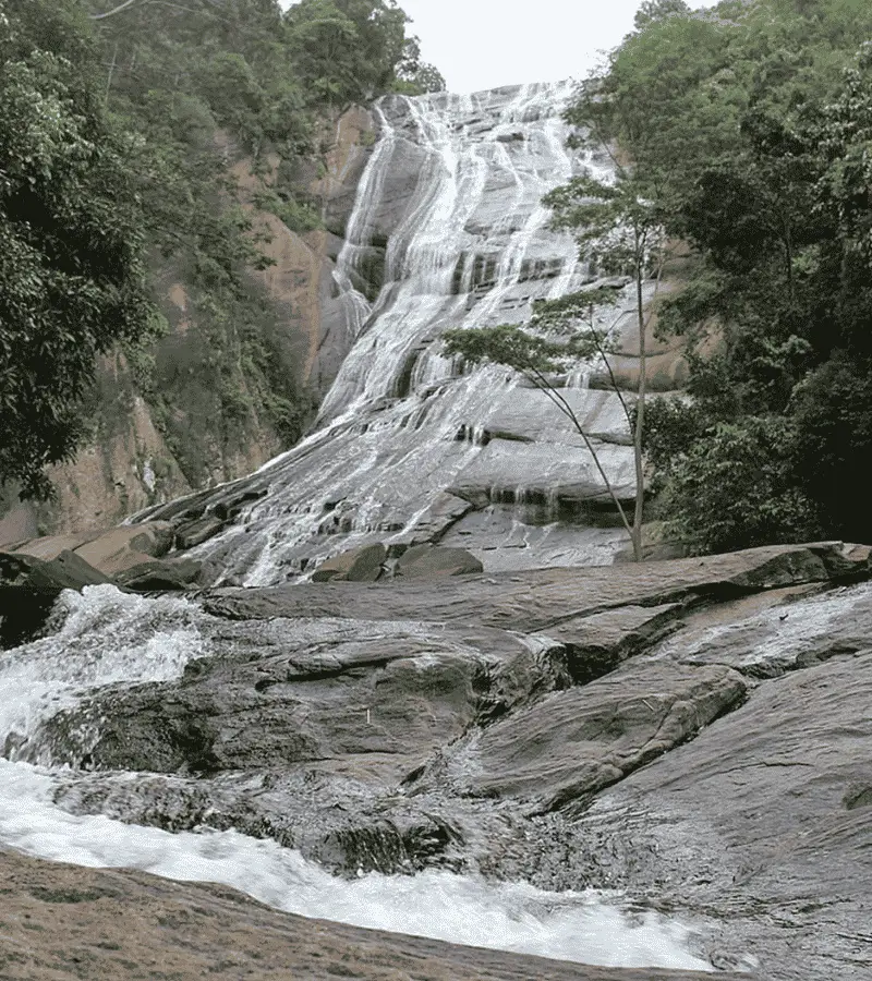 Kirindi Ella waterfall near Ratnapura, one of the most powerful waterfalls in Sabaragamuwa, Sri Lanka