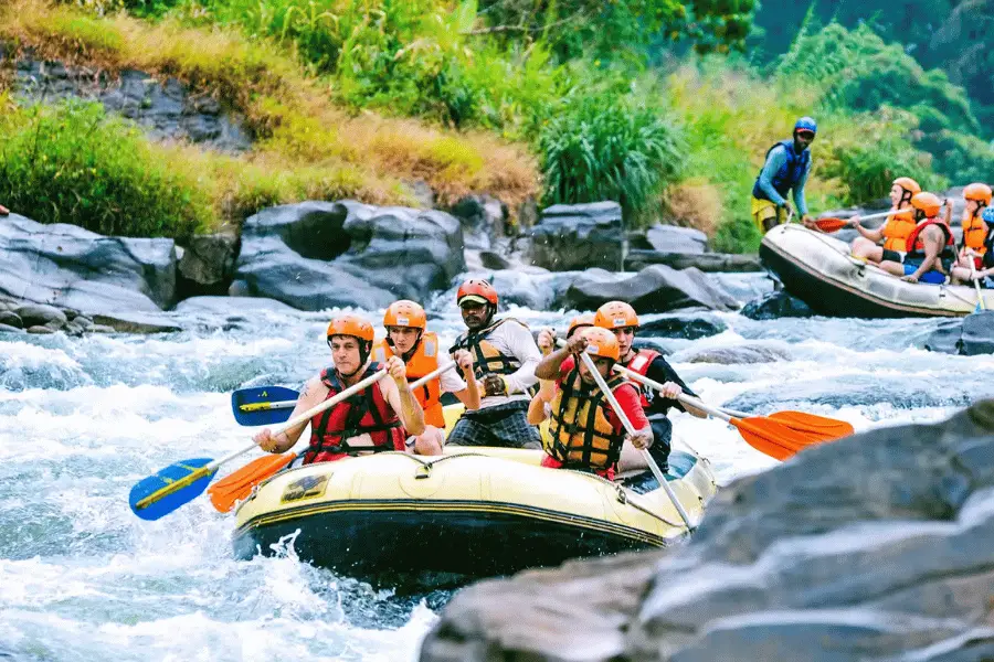 White water rafting on the Kelani River at Kitulgala, Sri Lanka