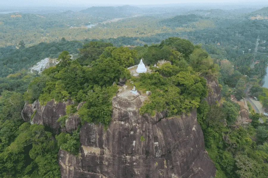 Mulkirigala Raja Maha Vihara rock temple near Tangalle — ancient cave shrines and panoramic views over southern Sri Lanka