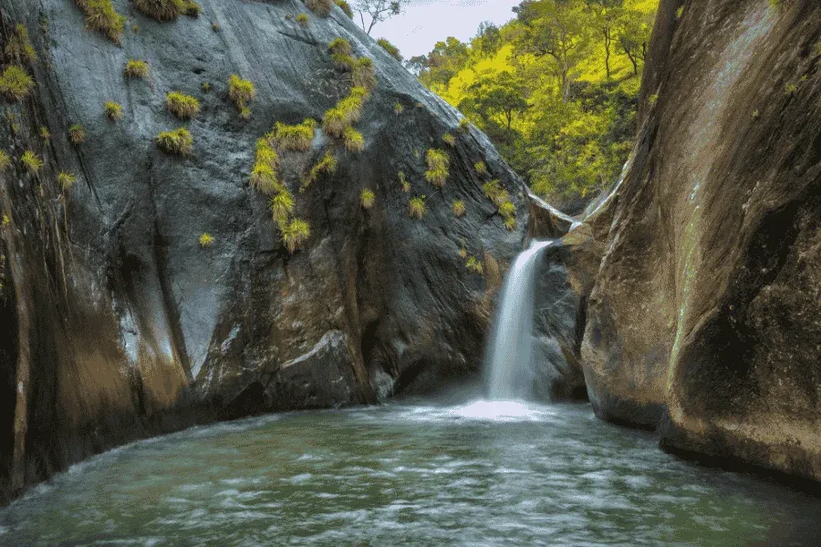 Pahanthudawa Falls natural rock pool near Balangoda, Sri Lanka