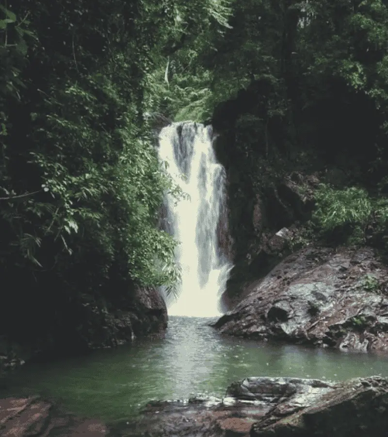 Rajanawa Falls hidden waterfall near Ratnapura, Sri Lanka