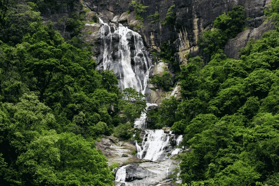 Ravana Falls waterfall Ella mountains Sri Lanka
