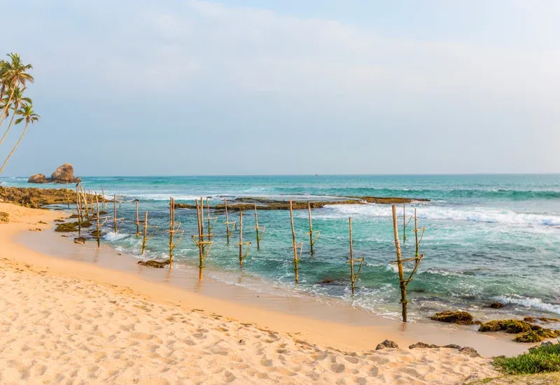 Koggala beach and lake on Sri Lanka's south coast