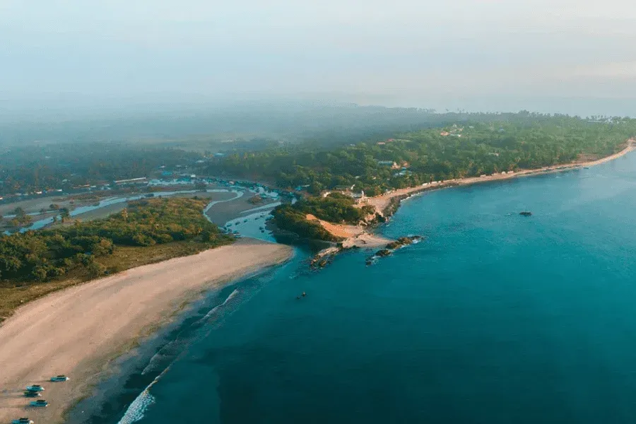 Trincomalee beach and clear waters, east coast Sri Lanka