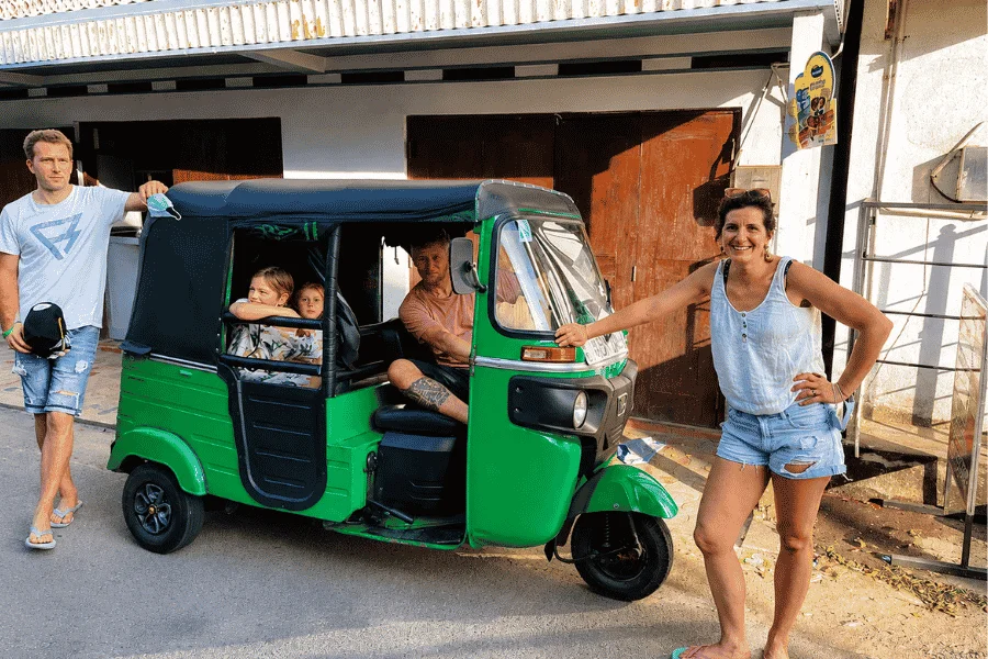 Tuk tuk transfer service at Nanu Oya railway station, Sri Lanka