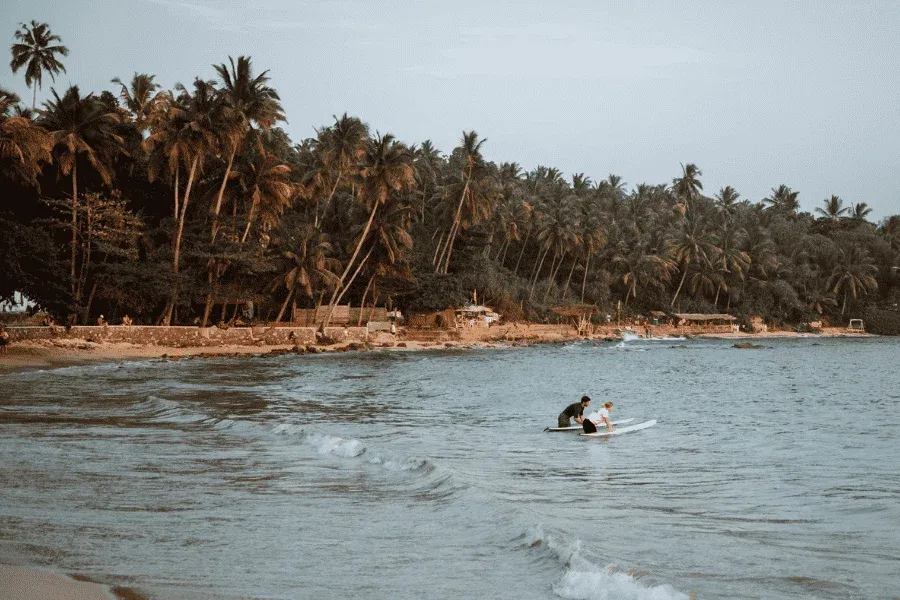 Hiriketiya bay surf and jungle, south coast Sri Lanka