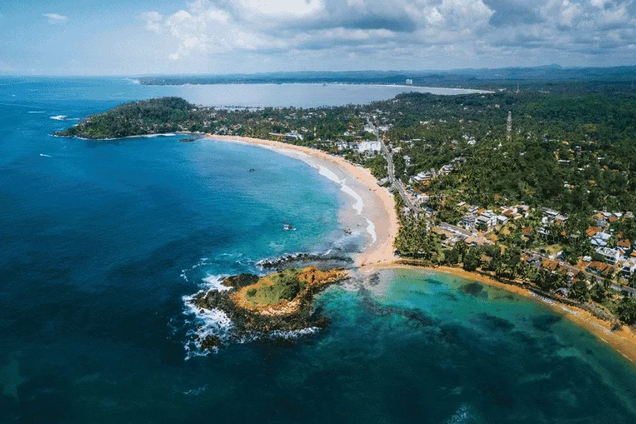 Mirissa beach and sunset, south coast Sri Lanka