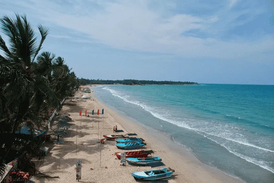 Trincomalee beach and harbour, east coast Sri Lanka